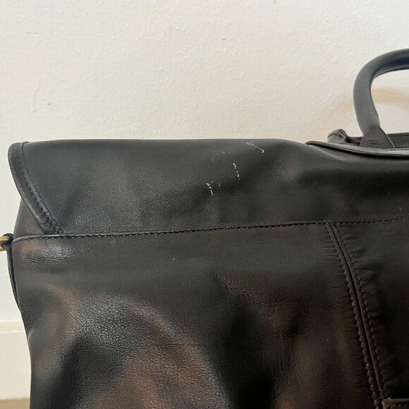 Coach Black Leather Duffel Weekender Tote - Picture 9 of 9